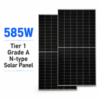 Panneaux solaires monocristallins bifaciaux de type N 585W Tier 1 à haute efficacité pour les applications résidentielles et commerciales