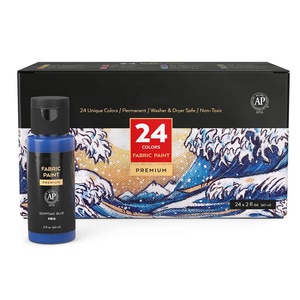 Pinturas acrílicas de tela, pinturas acrílicas de 24 colores, 60ml, venta al por mayor <span class=keywords><strong>para</strong></span> <span class=keywords><strong>ropa</strong></span>, camisetas, bolsos, zapatos, arte - Product Image 1