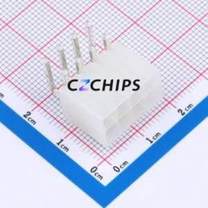 HC-5557-4.2-2x4AW Wire-to-Board Pin Header Bent Lead Through Hole,P=4.2mm 2x4P 4.2mm Right Angle Insert Mini-Fit (MX 4.2) - Product Image 1