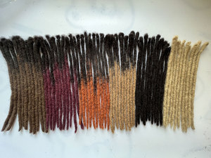 Crochet permanent fait main Micro 1b24 Dreadlocks extensions de cheveux humains dread lock Afro Kinky <span class=keywords><strong>Curly</strong></span> 0.8 cm pour hommes noirs - Product Image 4