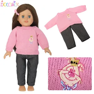 New 18-inch American Doll Pink Knit Jeans Doll Clothes