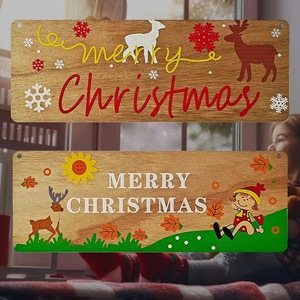 Adorno Navideño de Madera con Forma de Copo de Nieve, Rectangular, Cortado con Láser, Decoración Colgante de Madera de Paulownia, a Todo Color, Ecológico, Decoración para Puerta - Product Image 4