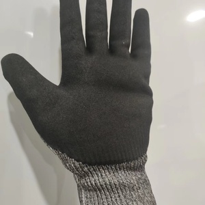 عالية الأداء مكافحة قطع مستوى 5 HPPE مع الأسود الرملي النتريل المغلفة اليد حماية قفازات السلامة - Product Image 2