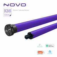 NOVO Motor Tubular Motorizado Recargable con Batería de Litio, Motor Bluetooth para Persianas Enrollables, Control por Aplicación Tuya desde el Teléfono, K35