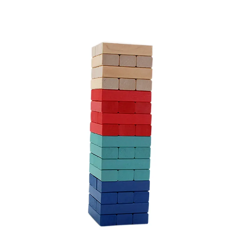 Qualsiasi dimensione qualsiasi colore può essere personalizzato blocco di legno Tumble Tumbling Tower impilabile giocattoli design colorato gioco all'aperto bambini adulti