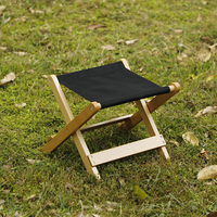 Tabouret en bois portable pour extérieur, chaise en bois avec surface de siège en toile, tabouret pliant léger pour chaise pliante pour bébé