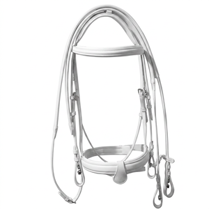 Horse Bridle with Crystal Browband Padded English Headstall Leather Handmade Durable <b>Equestrian</b> Riding Tack Professional - Product Image 1