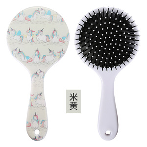 Peigne-coussin à motif de dessin animé mignon pour lisser et masser les cheveux, rose, bleu, beige, en plastique ABS, portable, pour usage domestique - Product Image 5