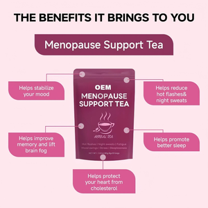Té Herbal Mixto para el Apoyo a la Menopausia OEM, con Bayas de Goji, Rosa, Peonía, Jujube, Angélica, Jengibre y Longan, 10 Bolsitas de 8g, Caja de 80g - Product Image 4