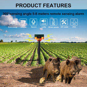 Répulsif solaire pour animaux 360°, lumière rouge, répulsif solaire pour animaux avec détecteur de mouvement, répulsif à ultrasons pour souris - Product Image 3