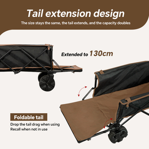 STARRYHEART Chariot de camping pliable pour l'extérieur 600D Oxford Metal Utility Shopping Garden Beach Folding Wagon - Product Image 2