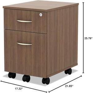 Alera Valencia Series - Pedestal móvil para cajas/archivadores, 15 7/8 x 19 1/8 x 22 7/8, material de madera de nogal - Product Image 3