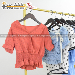 KungFu KingAAA Venta al por Mayor de Ropa Usada Original, Blusas de Algodón, Tops Mixtos para Mujer, Camisetas de Verano, Ropa de Segunda Mano, Lote de Verano - Product Image 6