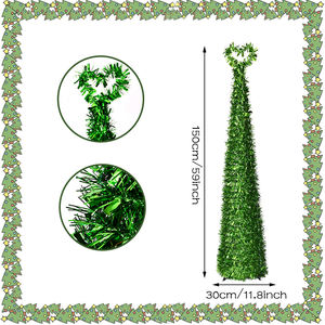 Sapin <span class=keywords><strong>de</strong></span> Noël Artificiel Vert Métallisé Très Vendu, Facile à Installer, Décoration <span class=keywords><strong>de</strong></span> Sol pour Fêtes et Célébrations - Product Image 4