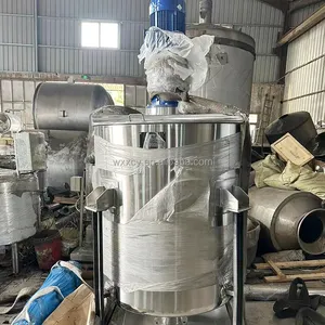 Stainless Steel Cosmetic Cream Vacuum Mixing Tank Electric Steam Heating Mixer Jacketed Stainless Steel Mixing Tank