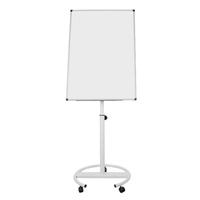 Tableau blanc mobile en verre réglable en hauteur, tableau magnétique effaçable à sec sur roulettes, base ronde en métal