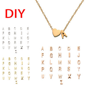 Collar de corazón personalizado para parejas, joyería con letras de acero inoxidable chapadas en oro, gran oferta - Product Image 1