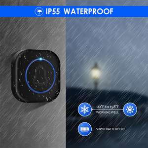 Timbre Inalámbrico Inteligente con Linterna LED, Alcance de 150m, 36 Melodías, Resistente al Agua, Alimentado por Batería y Enchufe, Diseño Moderno Blanco+Negro 12 - Product Image 3