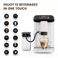 Machine à café intelligente avec application, écran tactile 4,3 pouces, température NTC, auto-nettoyante, 15 niveaux de mouture, Wi-Fi domestique, entièrement automatique
