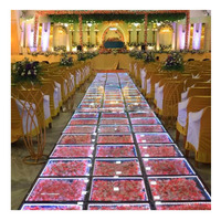Fournitures de mariage, décoration florale, plateforme de scène en verre transparent, éclairage blanc, piste de danse LED, décoration d'événement