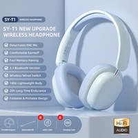 OEM/ODM T1 headphone BT kualitas tinggi pabrik grosir headset hadiah logam dan kulit untuk penggunaan perjalanan dan ponsel