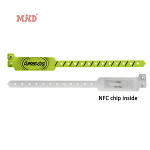 Bracelets NFC en PVC imperméables <span class=keywords><strong>pas</strong></span> chers, en papier synthétique, pour l'identification, bracelets en vinyle tendance - Product Image 1
