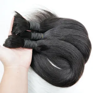 10-30 pouces en gros cheveux indiens mèches vierges malaisiennes en vrac extension de cheveux couleur naturelle sans trame en vrac pour le tressage