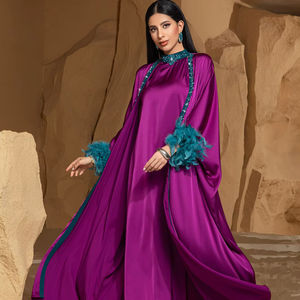 Abaya de soirée pour le Ramadan, robe longue de luxe de style kimono musulman de Dubaï, robe femme, vêtements islamiques, robes africaines pour femmes, ensemble de vêtements - Product Image 1