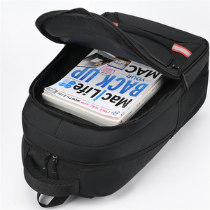 Student <b>Backpack</b> 15 Inches Computer Interlayer Unisex Everyday Use Solid Color <b>Black</b> Red Blue - Product Image 4