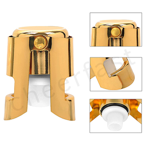 จุกปิดขวดแชมเปญโลหะสีทอง พร้อมซีลซิลิโคนกันอากาศ สำหรับไวน์สปาร์คกลิ้ง  ทำจากสแตนเลสสตีล  รองรับการสลักโลโก้ด้วยเลเซอร์ - Product Image 5