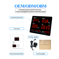 Monitor de calidad del aire interior, detector de CO2, TVOC, temperatura y humedad, pantalla LED de alta precisión con calendario de alarma para el hogar y la oficina