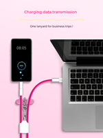 Nouvel article tendance 3A PD 60W Câble de données USB 4-en-1 à charge rapide avec cordon tour de cou pour gadgets promotionnels et transfert de données