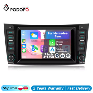 Radio para Auto Android de 7'' Podofo para Mercedes-Benz Clase E W211 Clase CLS W219, 2+64, Carplay/Android Auto Inalámbrico, GPS/WiFi - Product Image 1
