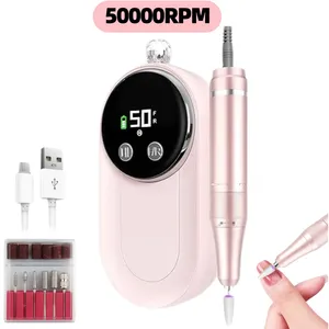 50000RPM Professional <b>Electric</b> <b>Nail</b> Drill Rechargeable Polisher LCD Screen Stainless Steel Dual-end for Gel Polish <b>Nail</b> File - Product Image 1