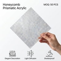 Panneau acrylique texturé prismatique en nid d'abeille pour la diffusion de la lumière, panneau PMMA pour la décoration architecturale et commerciale moderne