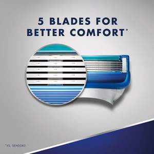 Recharges de lames de rasoir Gillette5 pour hommes, lot de 12, cartouches en acier inoxydable avec bande lubrifiante pour un rasage confortable - Product Image 3