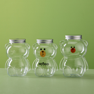 Botella de Plástico PET Ecológica de 300ml/500ml con Forma de Oso, Libre de BPA, para Jugo, Té Boba, Refresco, con Diseño Personalizado Serigrafiado y Protección Antimanipulación - Product Image 2