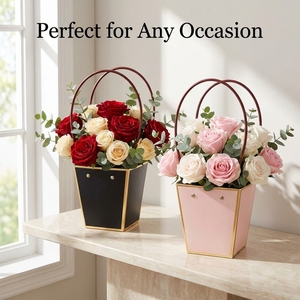 Bolsa de Papel Biodegradable para Envolver Ramos de Flores con Asa, Cajas Rectangulares para Floristería, Decoración para el Día de la Madre y Bodas - Product Image 3