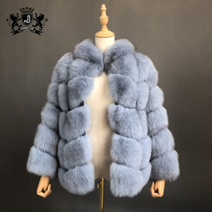 Manteau en fourrure de renard bleu pour <span class=keywords><strong>femme</strong></span>, vêtement d'extérieur en fourrure naturelle, nouvelle collection hiver <span class=keywords><strong>2022</strong></span> - Product Image 4