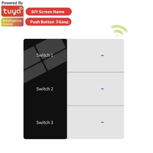 Nuevo Diseño Interruptor Inteligente Tuya de 2 Ganglios con Pantalla LED y Nombre en el Panel, 600W, Placa Frontal de Cristal Dorado, Edición de Nombre de Habitación, MQTT, Home Assistant - Product Image 2