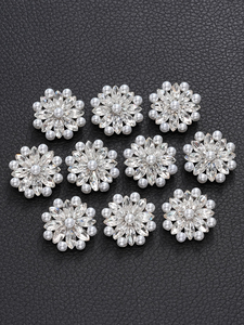 Có Thể Điều Chỉnh Cơ Sở Nút Pha Lê Hoa Mô Hình Kẽm Hợp Kim Chân Mạ Điện Kết Thúc Ngọc Trai Điểm Nhấn Cho May Mặc Kim Loại - Product Image 6