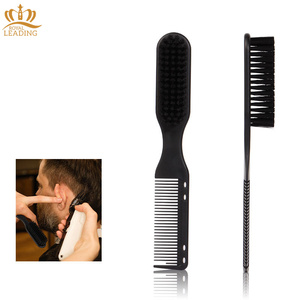 Set de Peine y Cepillo para Barba de Doble Cara Dorado con Logotipo Personalizado para Barbería - Product Image 5