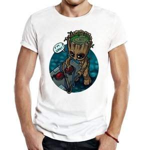 T-shirt décontracté à manches courtes en maille sérigraphiée Venom <span class=keywords><strong>Groot</strong></span> Gardiens <span class=keywords><strong>de</strong></span> <span class=keywords><strong>la</strong></span> <span class=keywords><strong>Galaxie</strong></span> blanc pour hommes et femmes – Vente en gros - Product Image 3