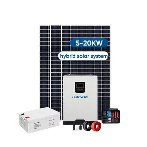 Groothandelsprijs Full Zonne-Energie Systeem 3kw 5kw 8kw 10kw 12kw Complete Set Hybride Zonne-Energie Systeem Kit Voor Home Off Grid