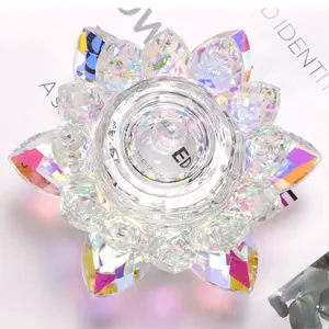 New Crystal Liquid Colorful Lotus Flower Glass Nail Art Dappen Dish Cup With Diamond Lid