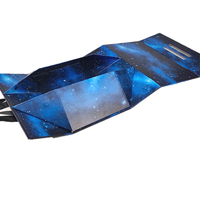 Grande boîte cadeau pliable rouge bleu, prix de gros, boîtes cadeaux magnétiques pliables, vente en gros avec ruban avec couvercle à fermeture magnétique
