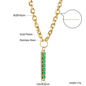 Conjunto de Joyería Nupcial de Circonia, Chapado en Oro de 18K, Aretes de Aro Modernos para Fiesta, Hipoalergénicos, Collar Chapado en Oro de 18K - Product Image 4