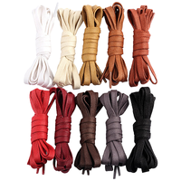 Lacets plats tressés en coton ciré à 100 %, haute ténacité, pour bottes et chaussures habillées, avec embouts aglets