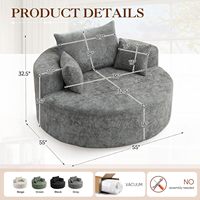 Fabrik-Großhandel 55 Zoll Übergroßer Cloud-Loungesessel Chenille-Schwamm Tiefe Sitzfläche Ohne Montage Modernes Schlafsofa für Schlafzimmer und Wohnzimmer