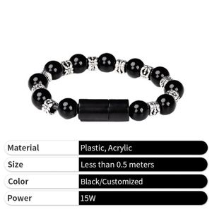 Micro USB Beaded Data <b>Cable</b> Small Plastic Fast Charger Bracelet <b>Charging</b> <b>Cable</b> for Personal - Product Image 4